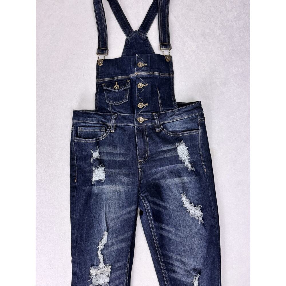YMI Jeans USA Dark Wash Denim Overalls Women’s Size 7 Retro Bib Pocket Y2K
